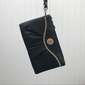 Black Leather Purse/Wristlet